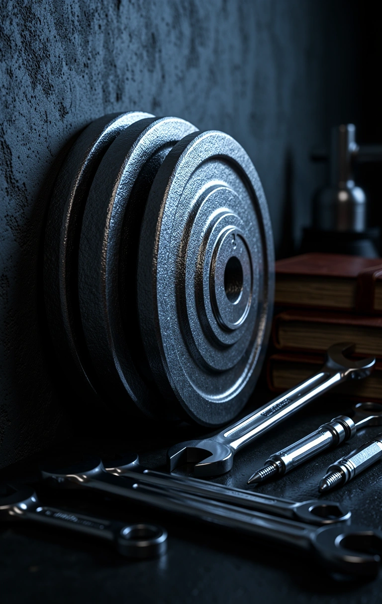 Cast iron equipment representing physical rigor